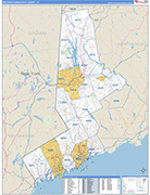Western Connecticut County Wall Map Basic Style